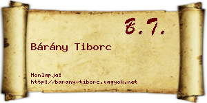 Bárány Tiborc névjegykártya